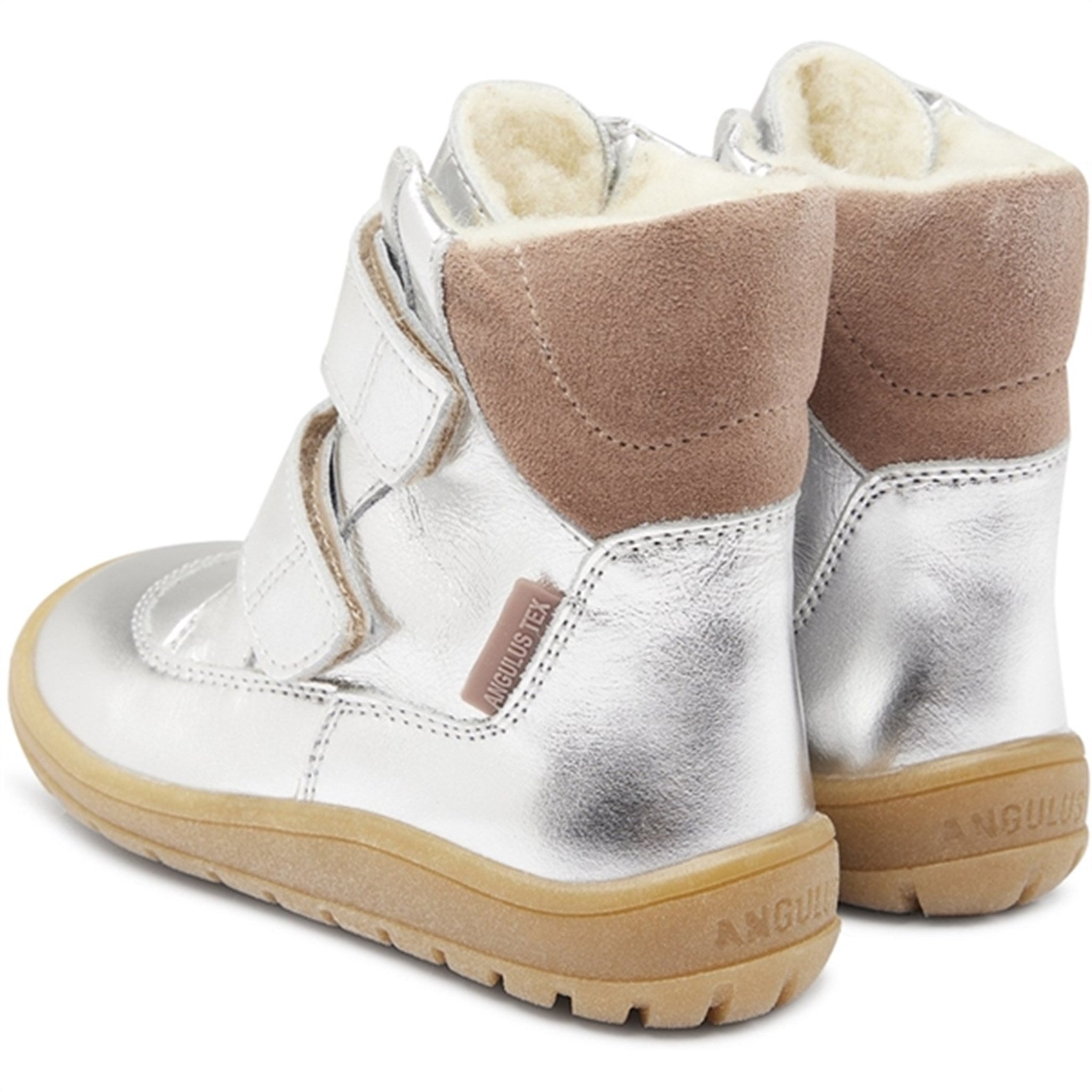 Angulus Tex-Boots With Velcro Silver/Pale Mauve 3