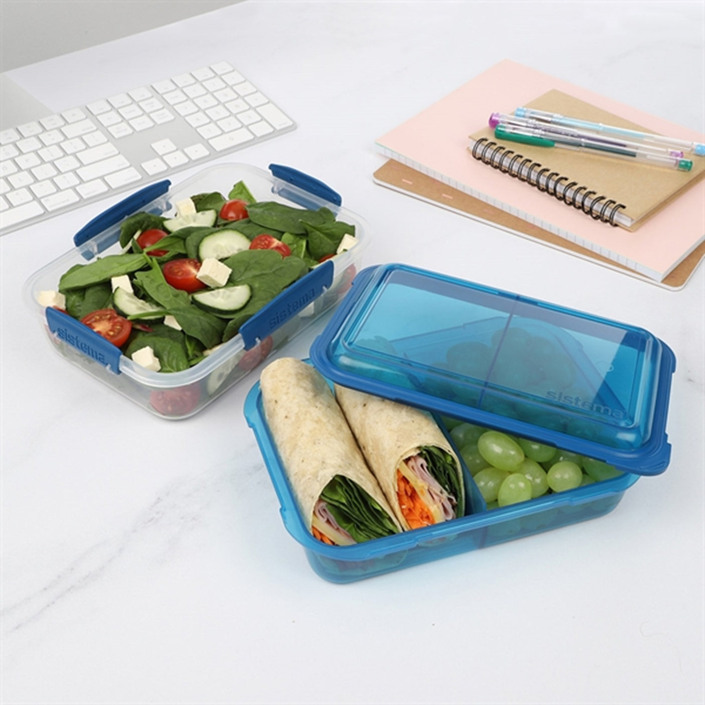 Sistema To Go Lunch Stack Rectangle Lunch Box 1,8 L Ocean Blue