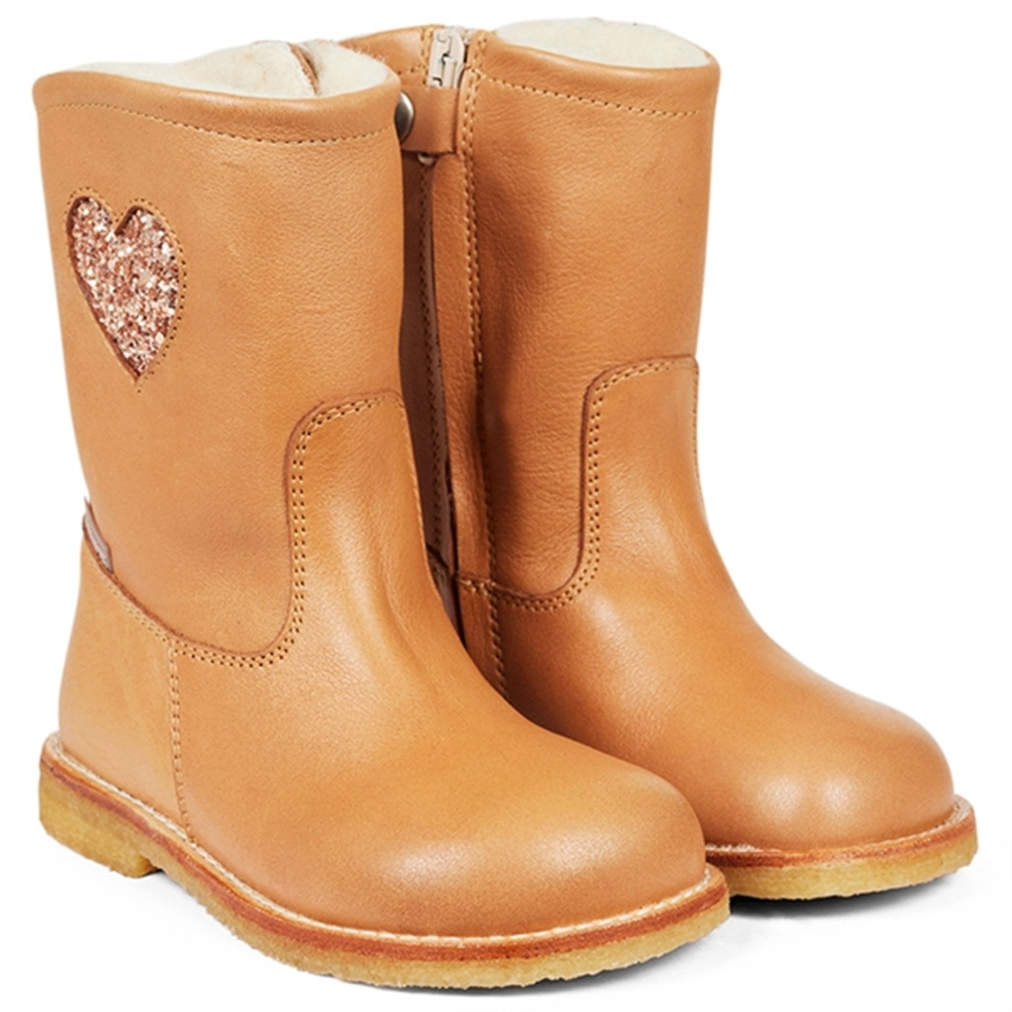 Angulus Tex-Boots With Zipper Almond/Maple Glitter