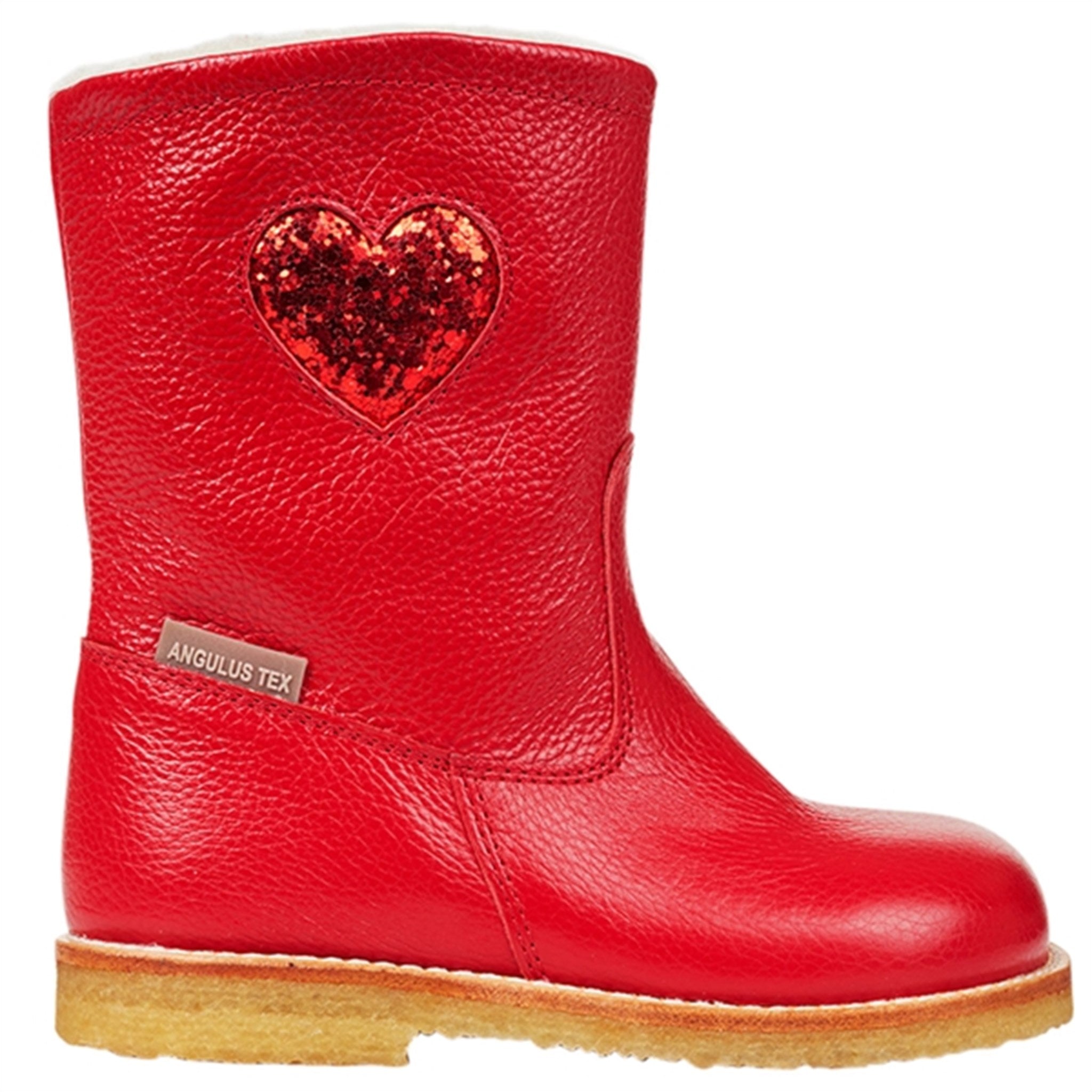 Angulus Tex-Boots With Zipper Red/Red Glitter 6