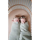Mushie Swaddle Sage