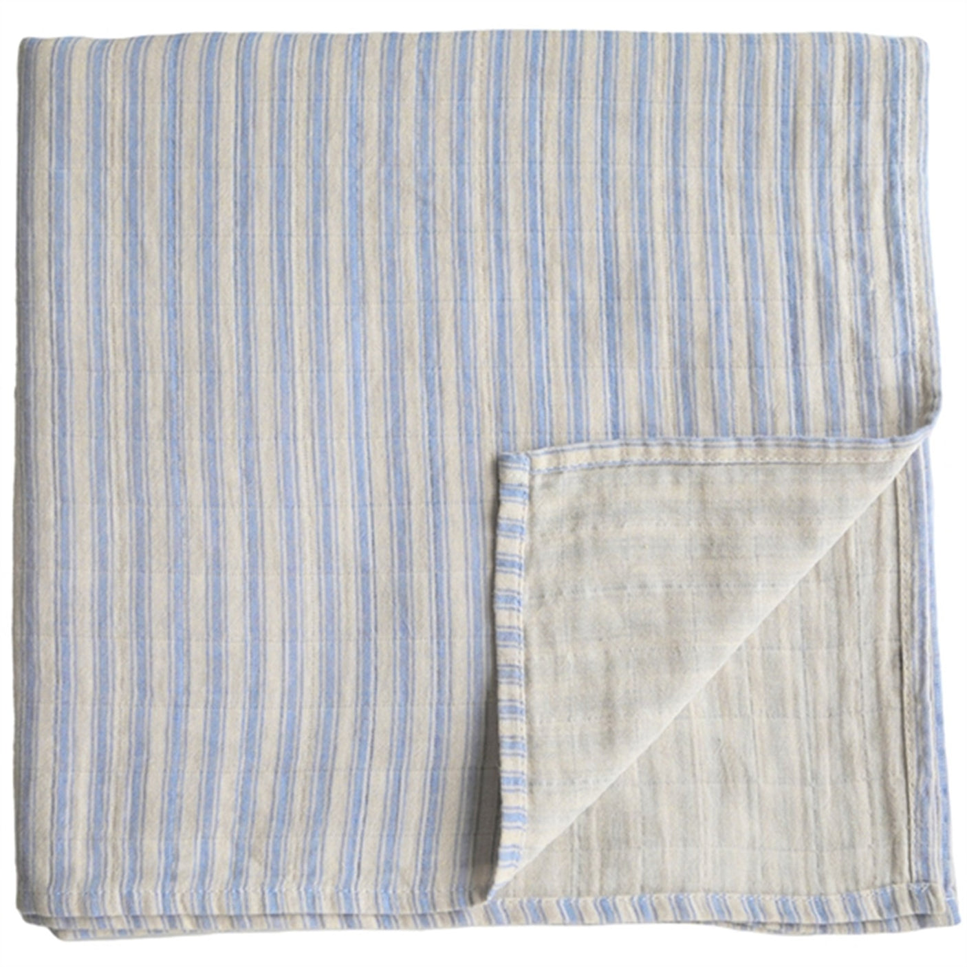 Mushie Swaddle Blue Stripe