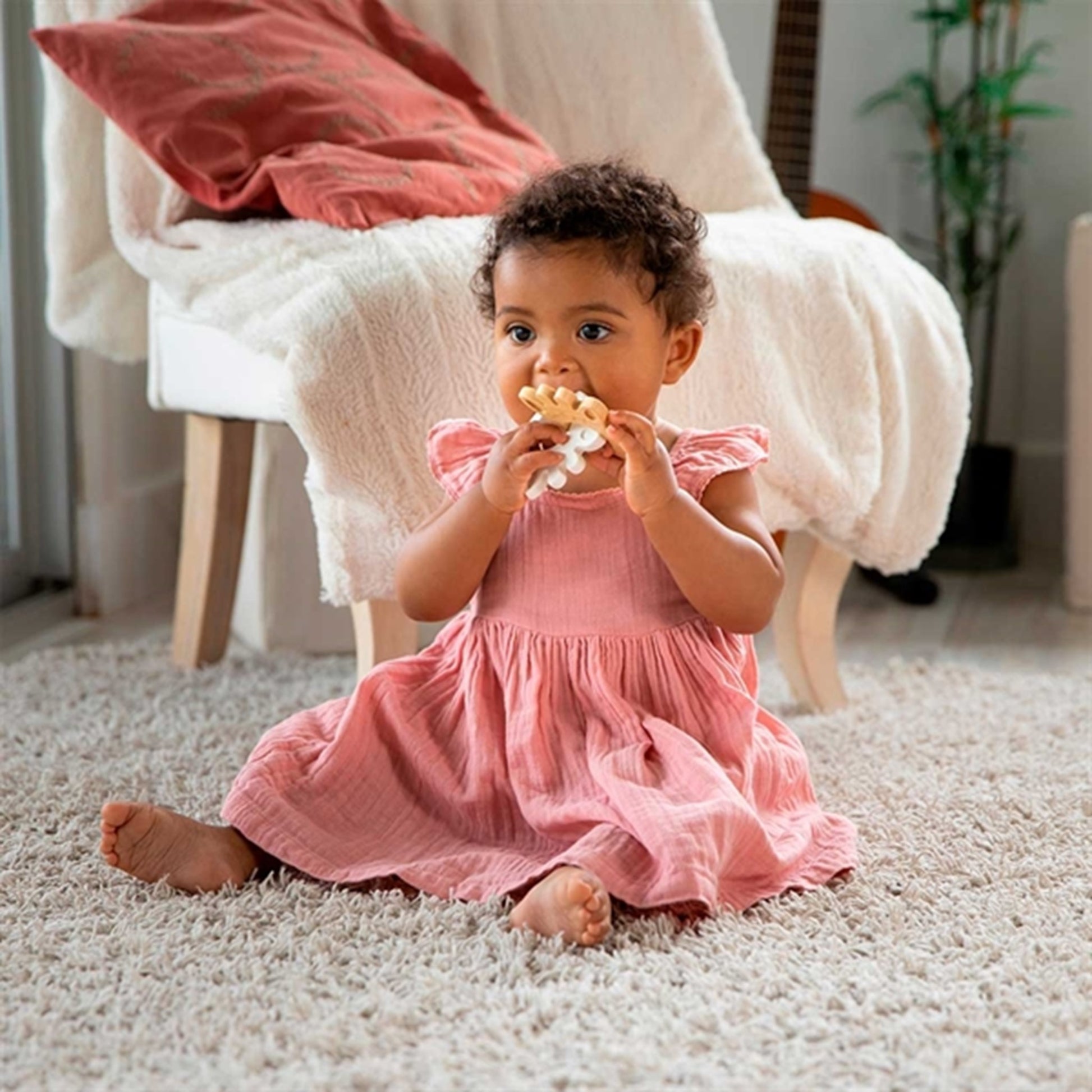 Sophie la Girafe So Pure Rubber & Wood Silhouette Rings