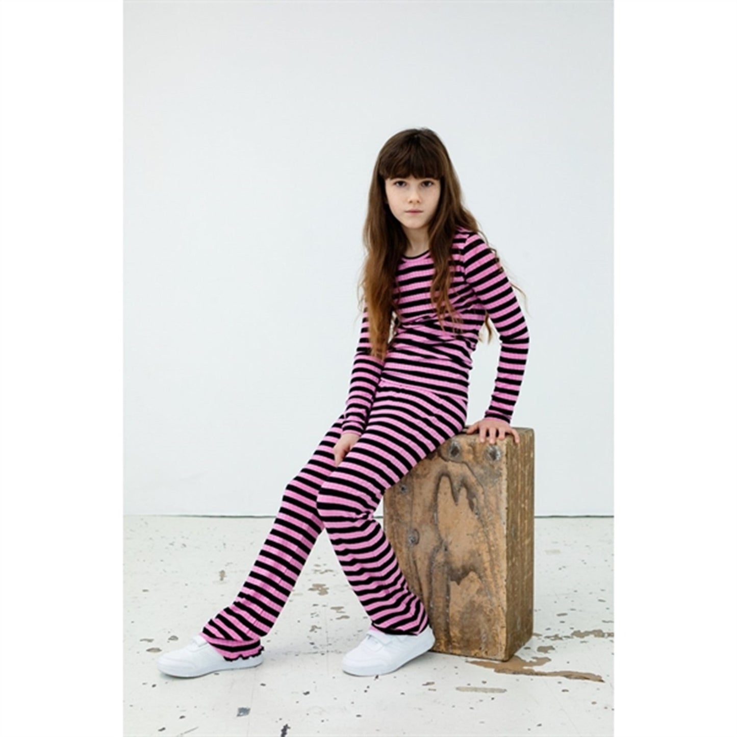 Mads Nørgaard 5x5 Classic Stripe Lala Leggings Stripe/Begonia Pink