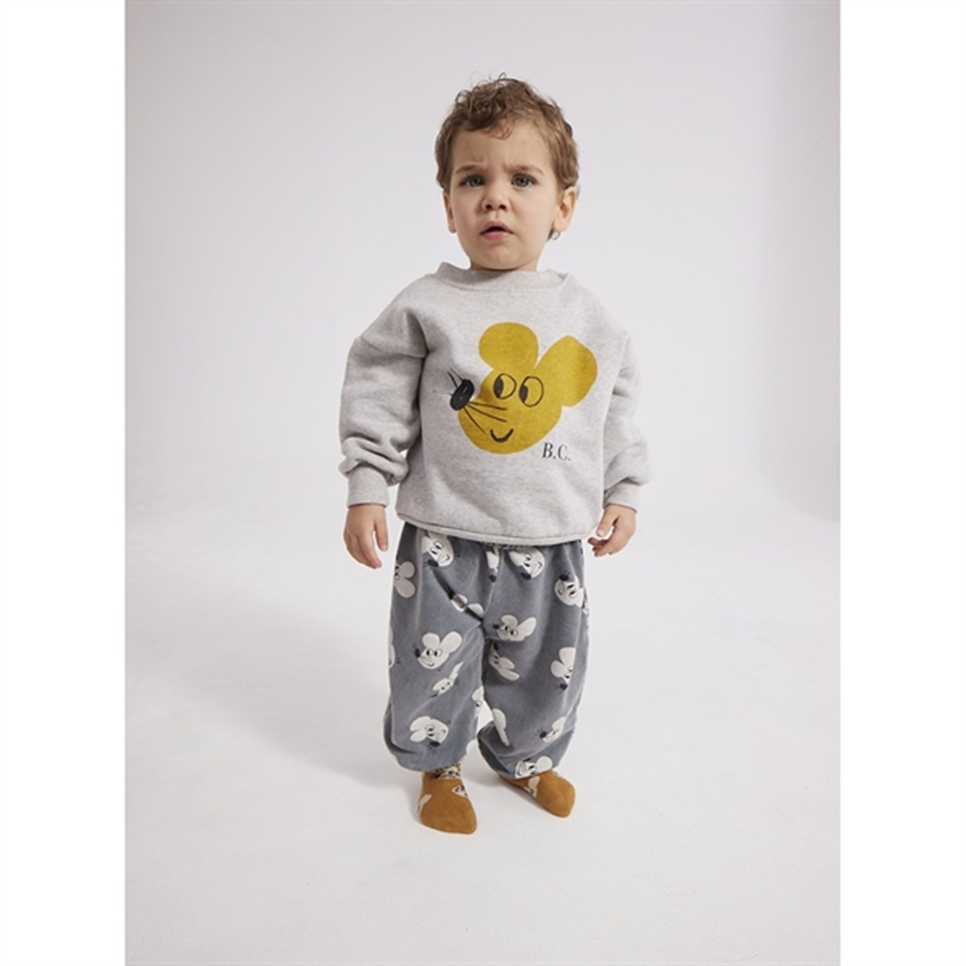 Bobo Choses Light Heather Grey Mouse Sweatshirt