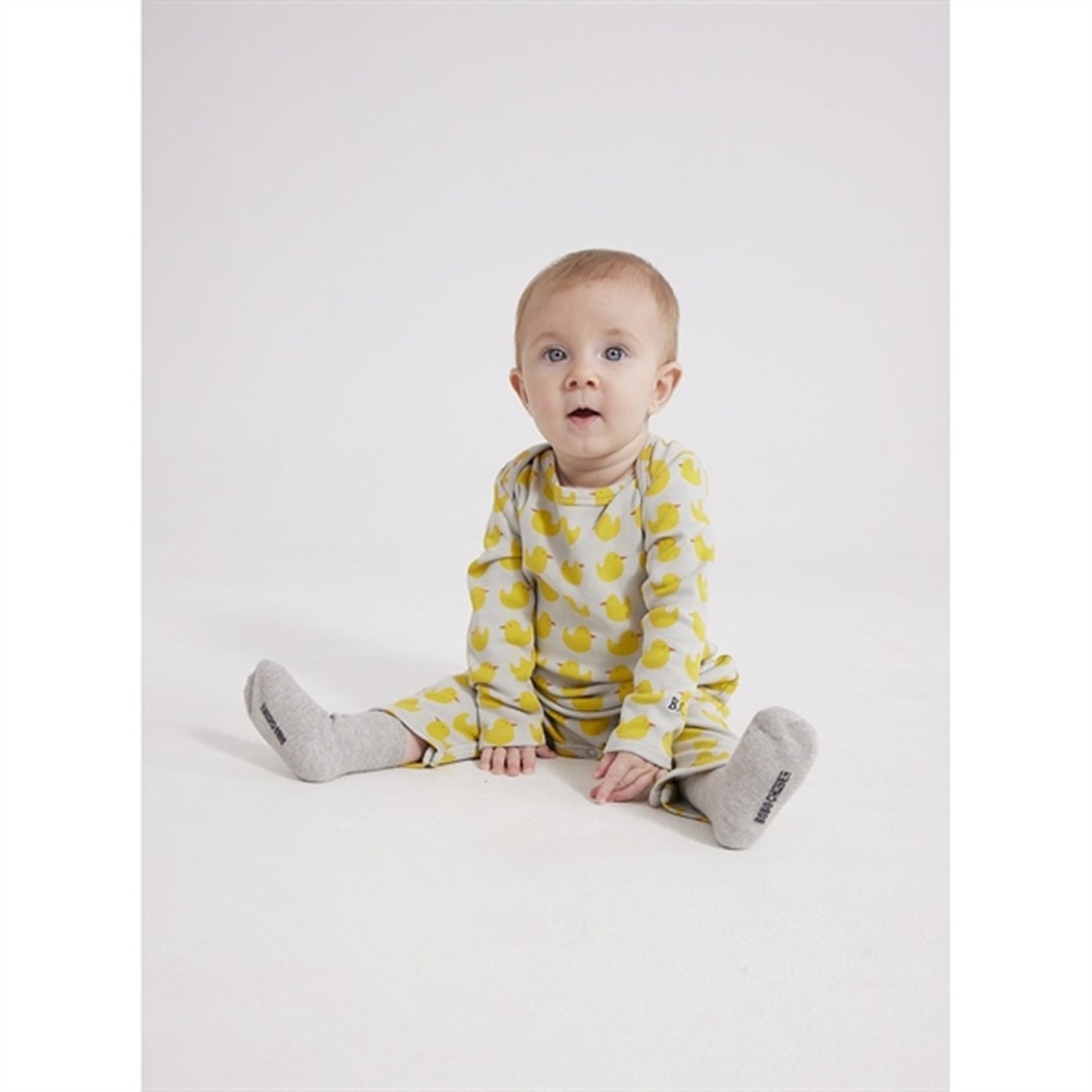 Bobo Choses Light Grey Rubber Duck Onesie AOP