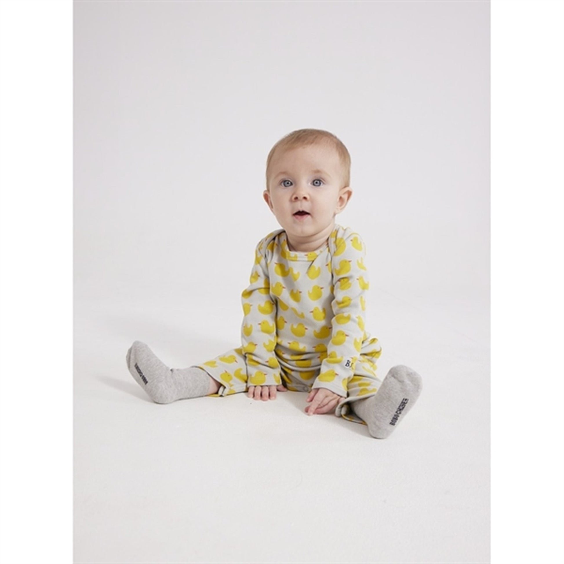 Bobo Choses Light Grey Rubber Duck Onesie AOP