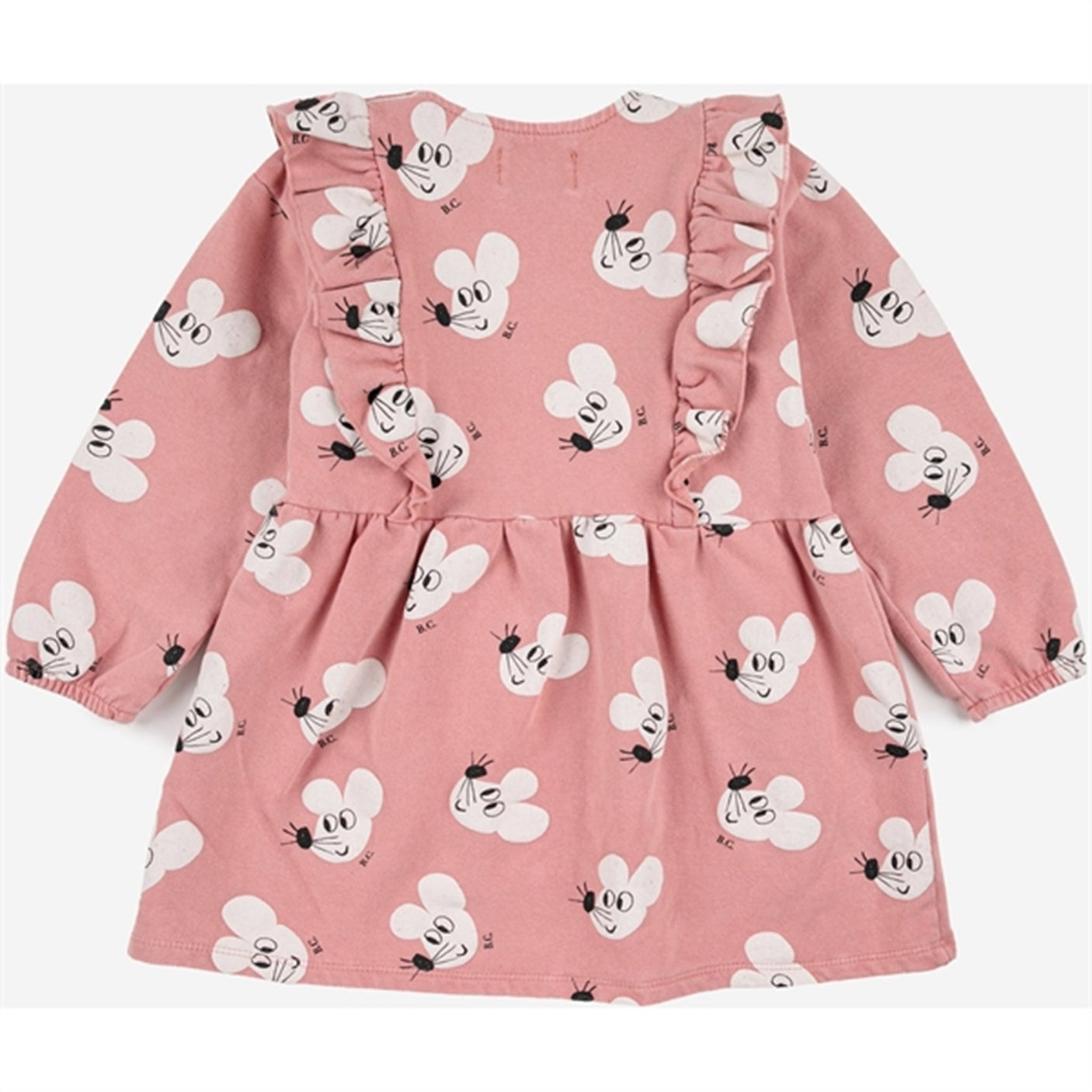 Bobo Choses Salmon Pink Mouse Dress AOP