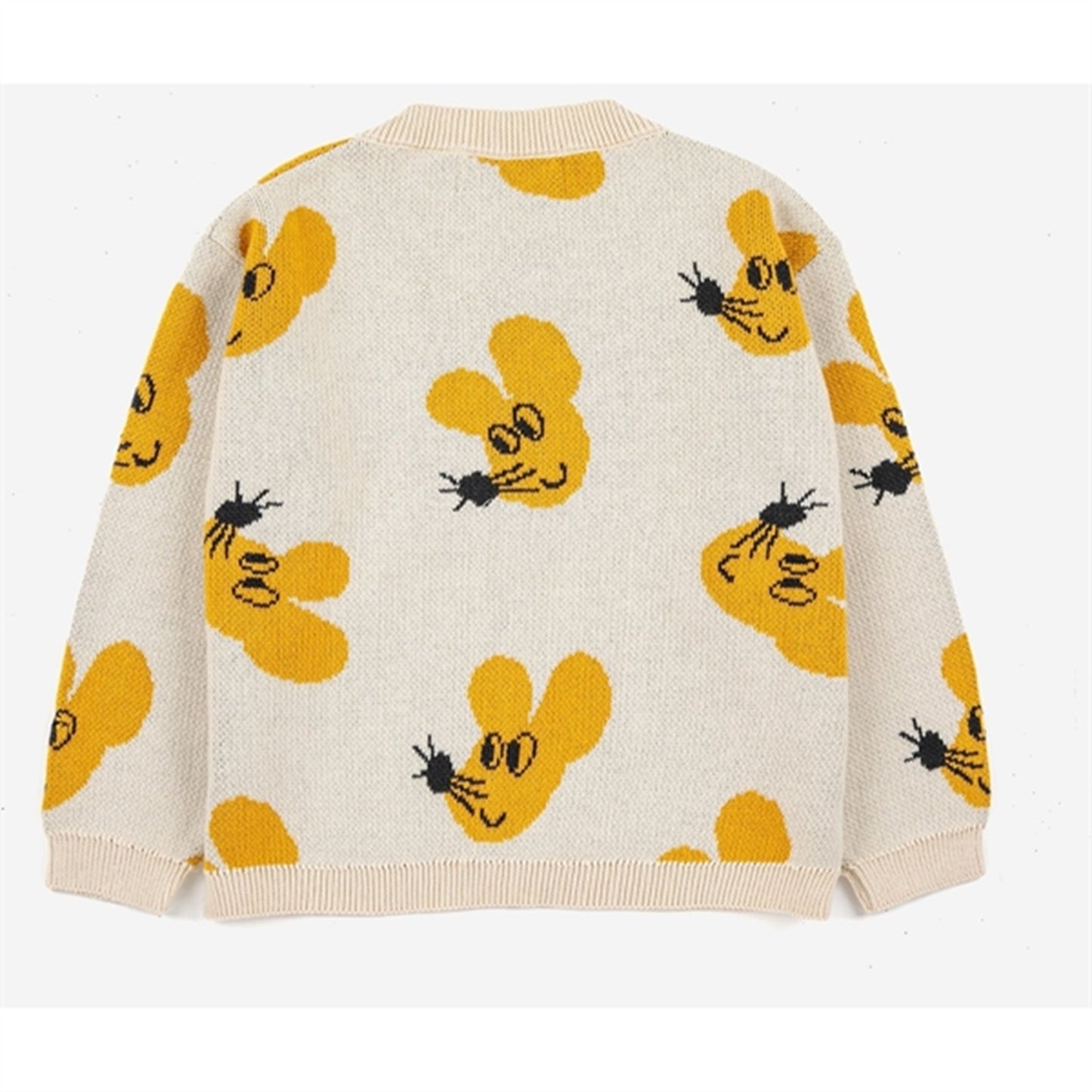 Bobo Choses Beige Mouse Cardigan AOP