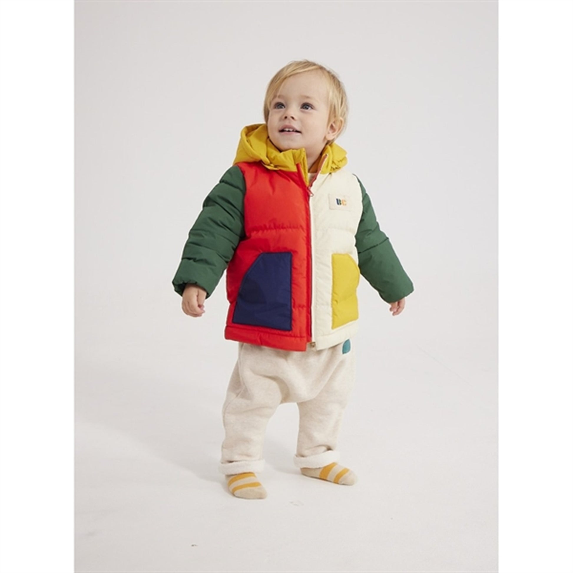 Bobo Choses Green Color Block Hooded Jacket