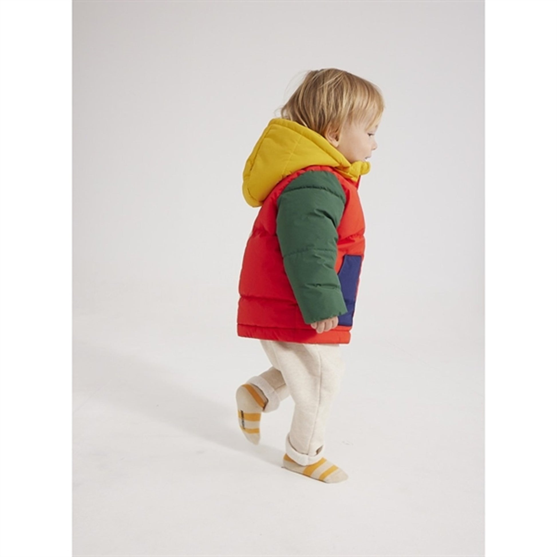 Bobo Choses Green Color Block Hooded Jacket