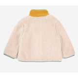 Bobo Choses Beige Color Block Sheepskin Jacket