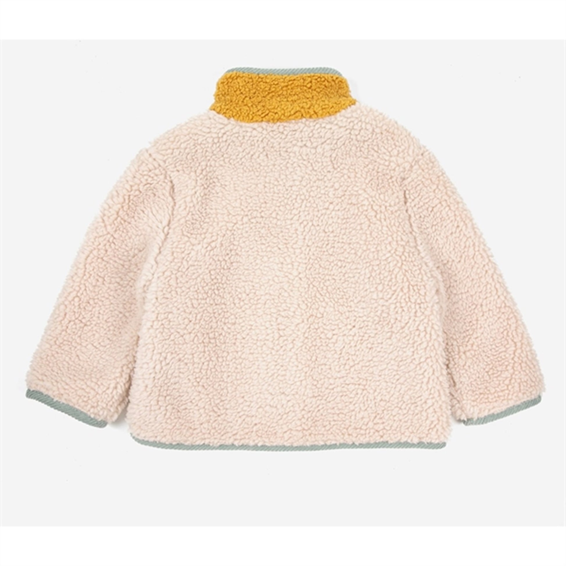 Bobo Choses Beige Color Block Sheepskin Jacket