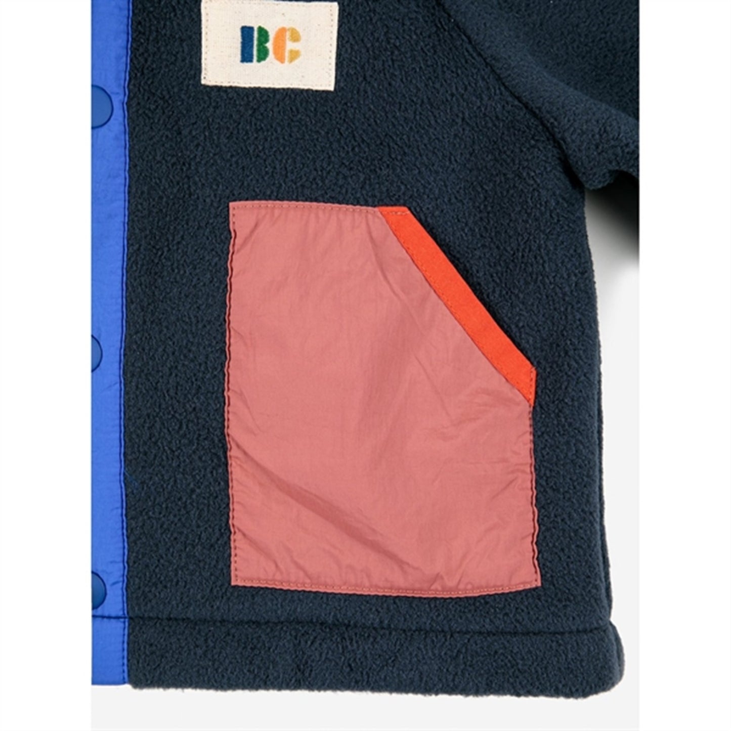 Bobo Choses Midnight Blue Color Block Polar Hooded Jacket