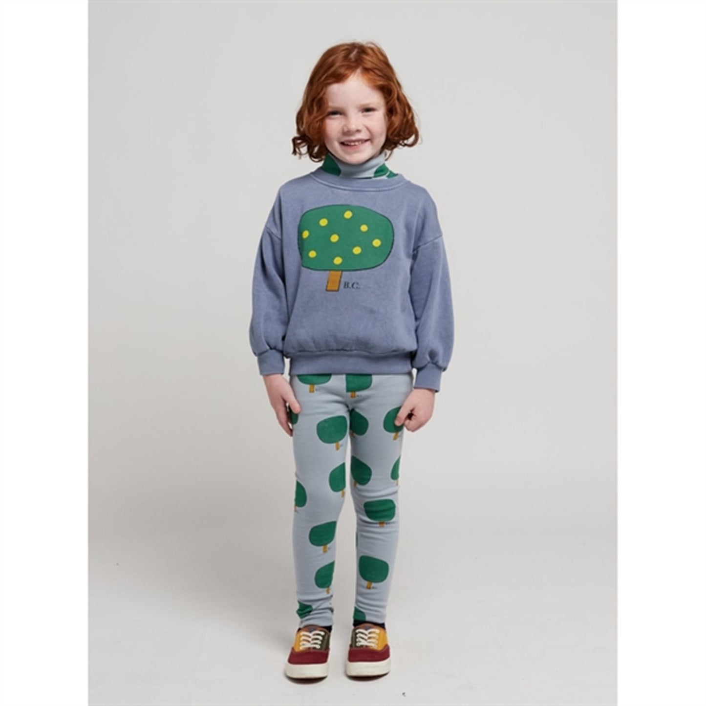 Bobo Choses Prussian Blue Green Tree Sweatshirt