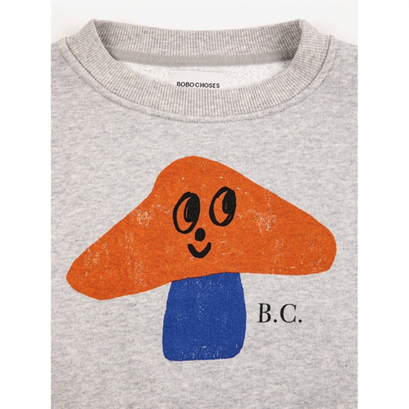 Bobo Choses Light Heather Grey Mr. Mushroom Sweatshirt