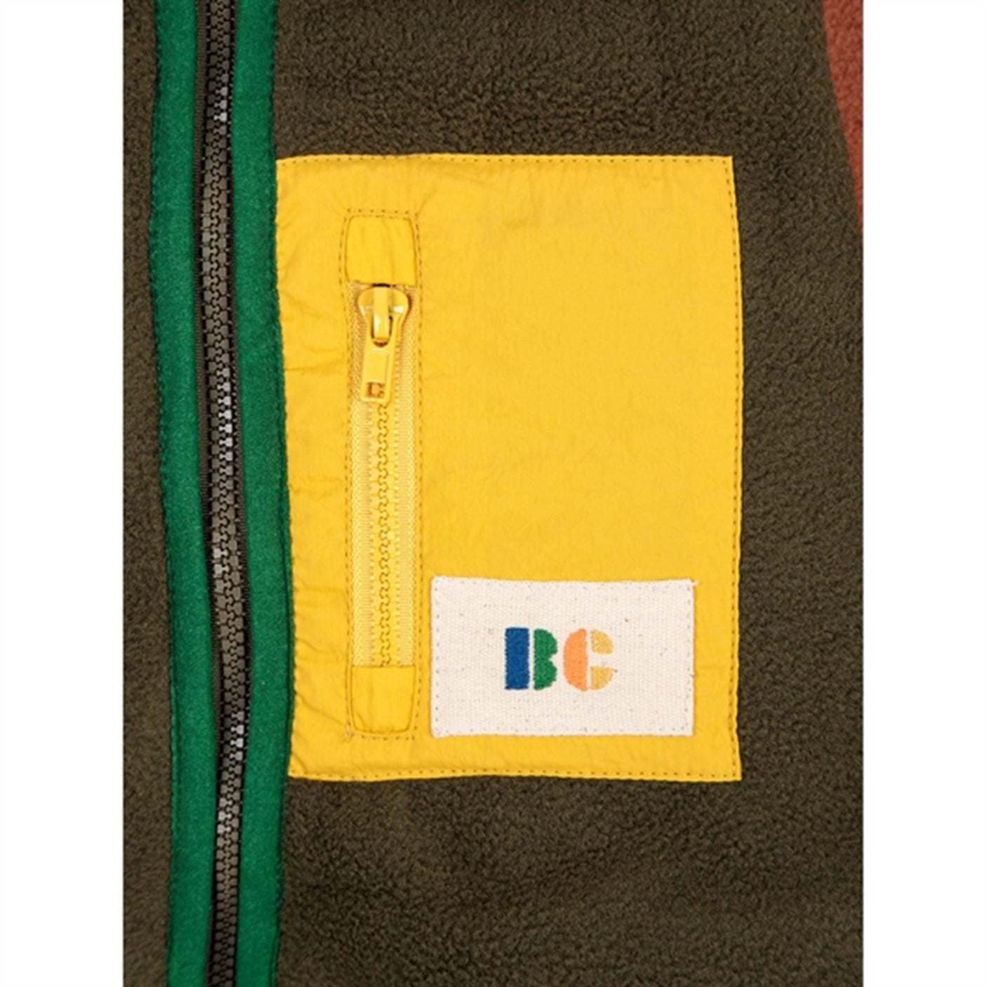 Bobo Choses Khaki Color Block Polar Fleece Jacket