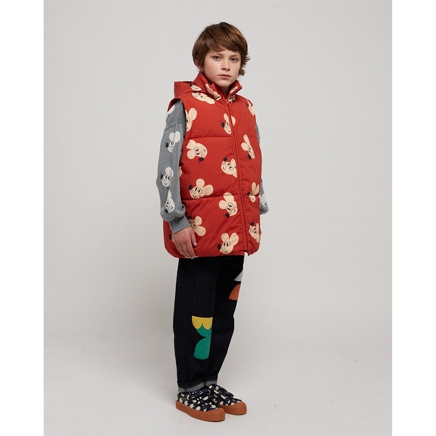 Bobo Choses Brown Mouse Polstret Jacket AOP