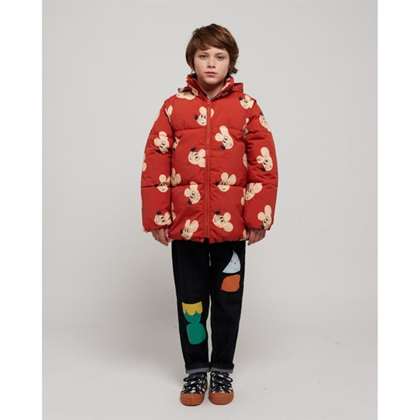 Bobo Choses Brown Mouse Polstret Jacket AOP