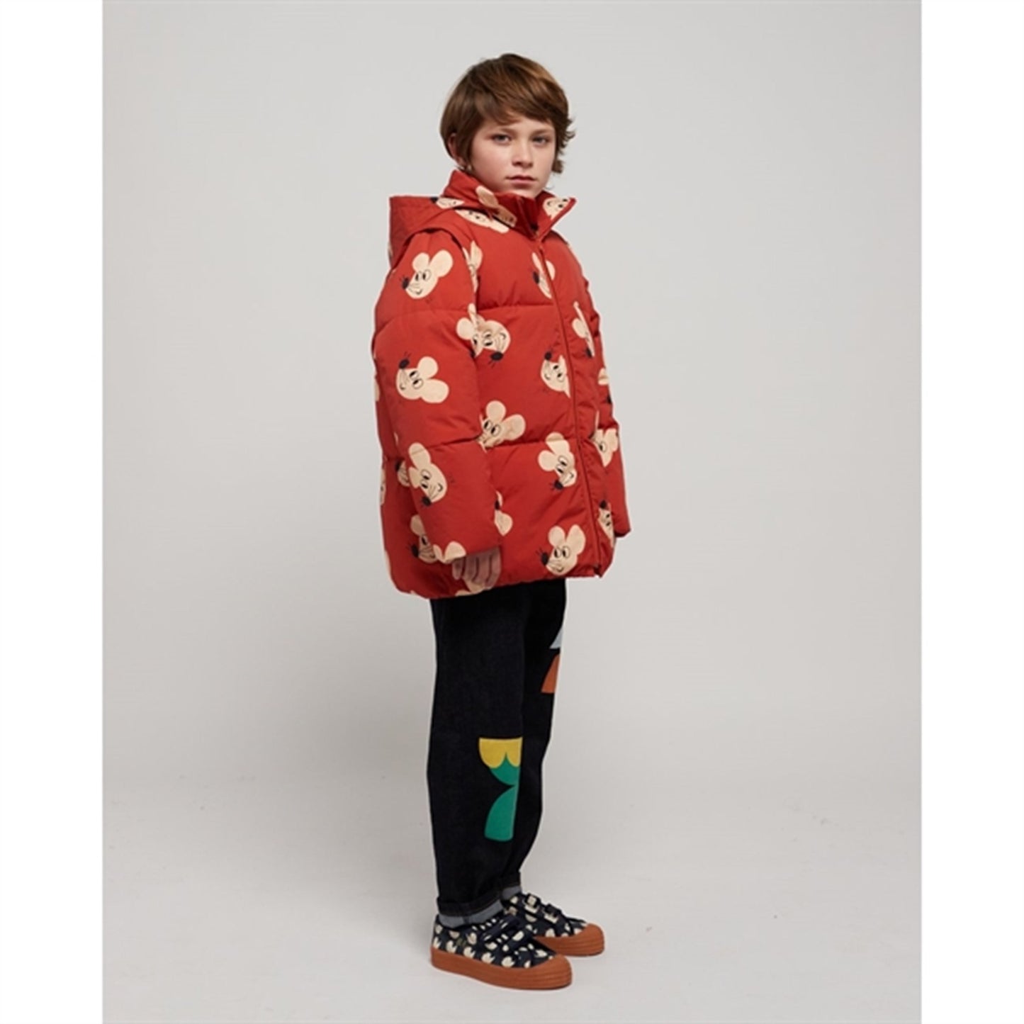 Bobo Choses Brown Mouse Polstret Jacket AOP