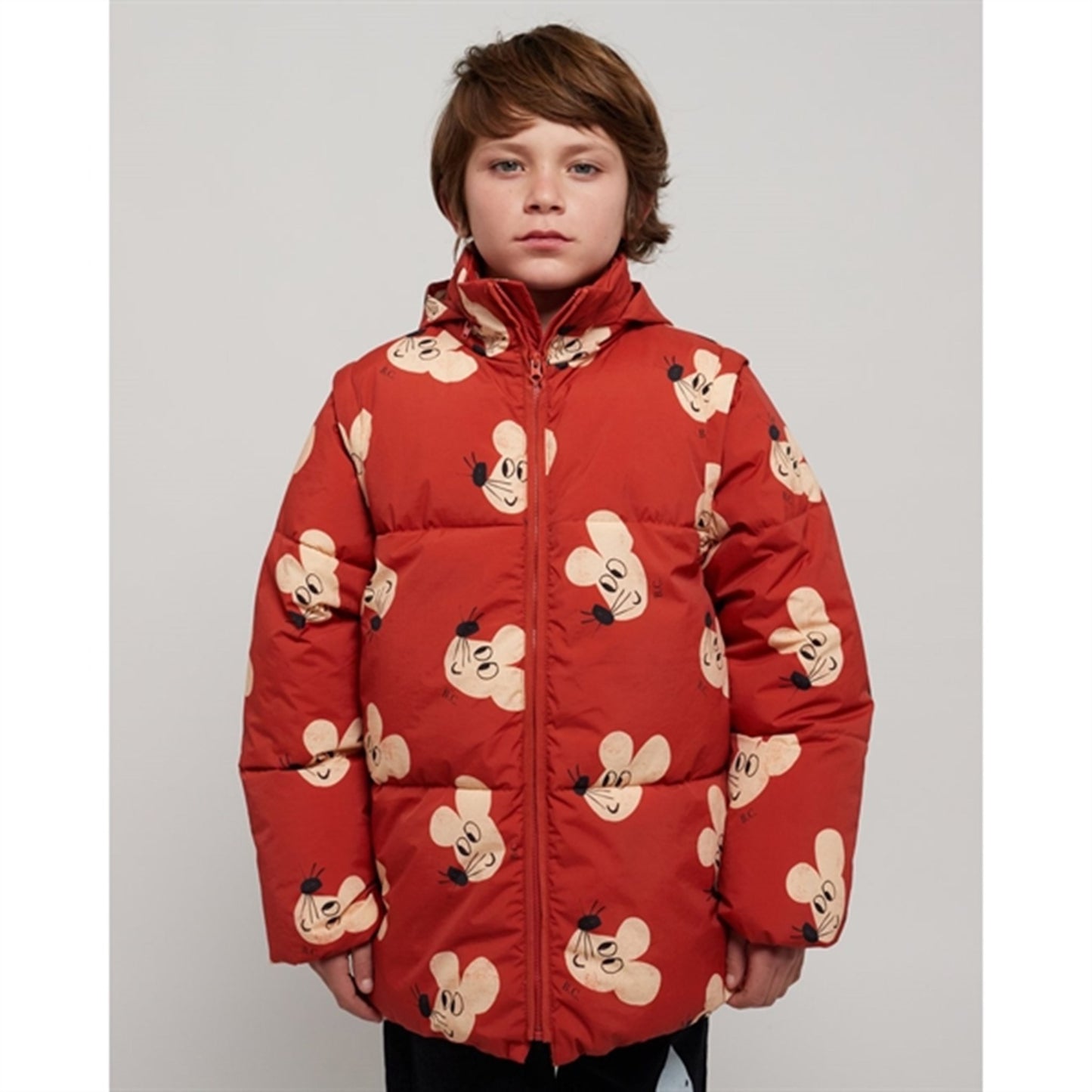 Bobo Choses Brown Mouse Polstret Jacket AOP