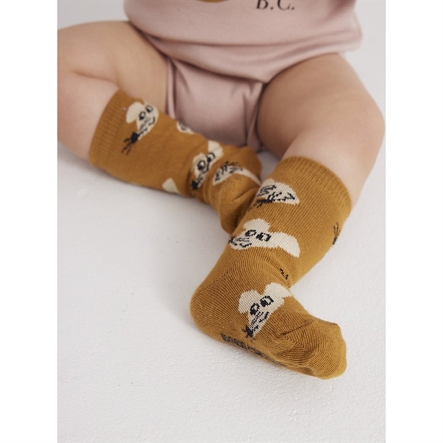 Bobo Choses Brown Mouse Socks AOP