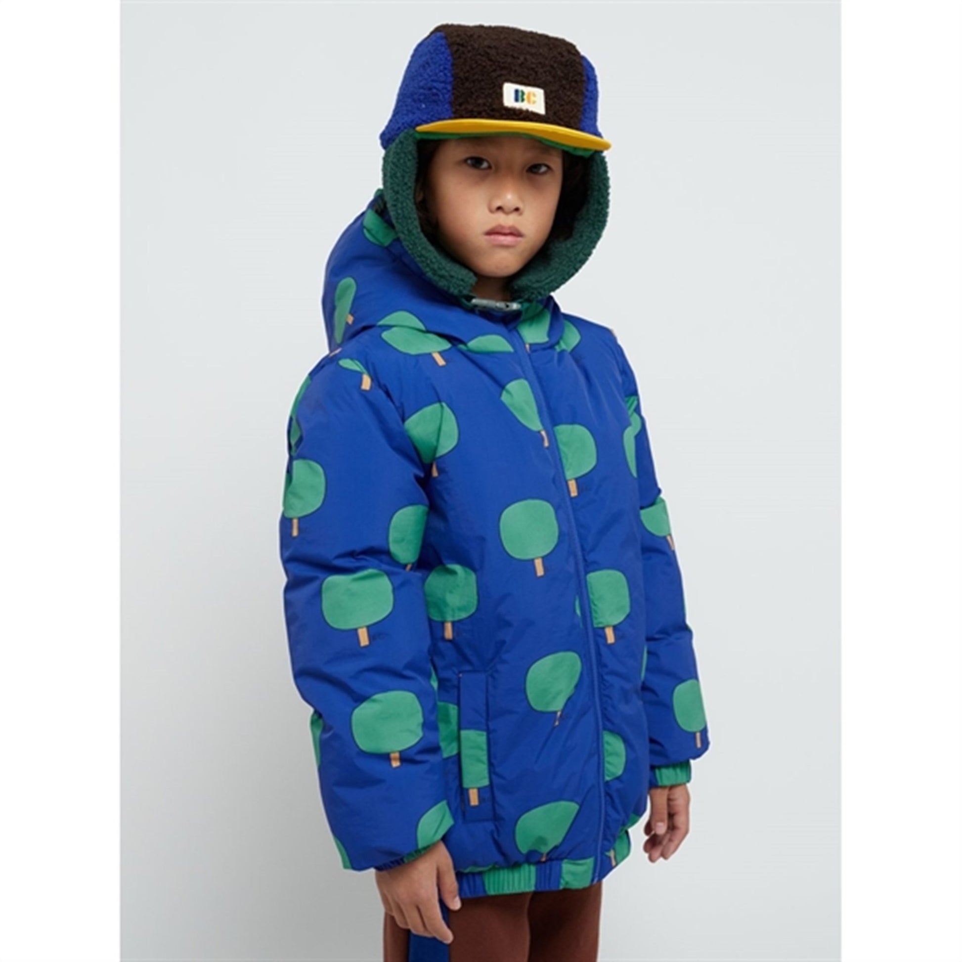 Bobo Choses Multicolor Color Block Blue Sheepskin Hat