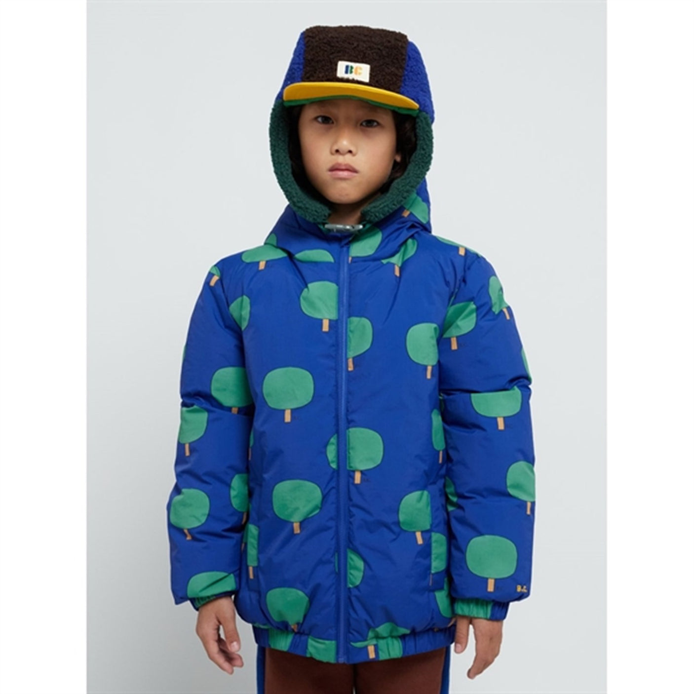 Bobo Choses Multicolor Color Block Blue Sheepskin Hat