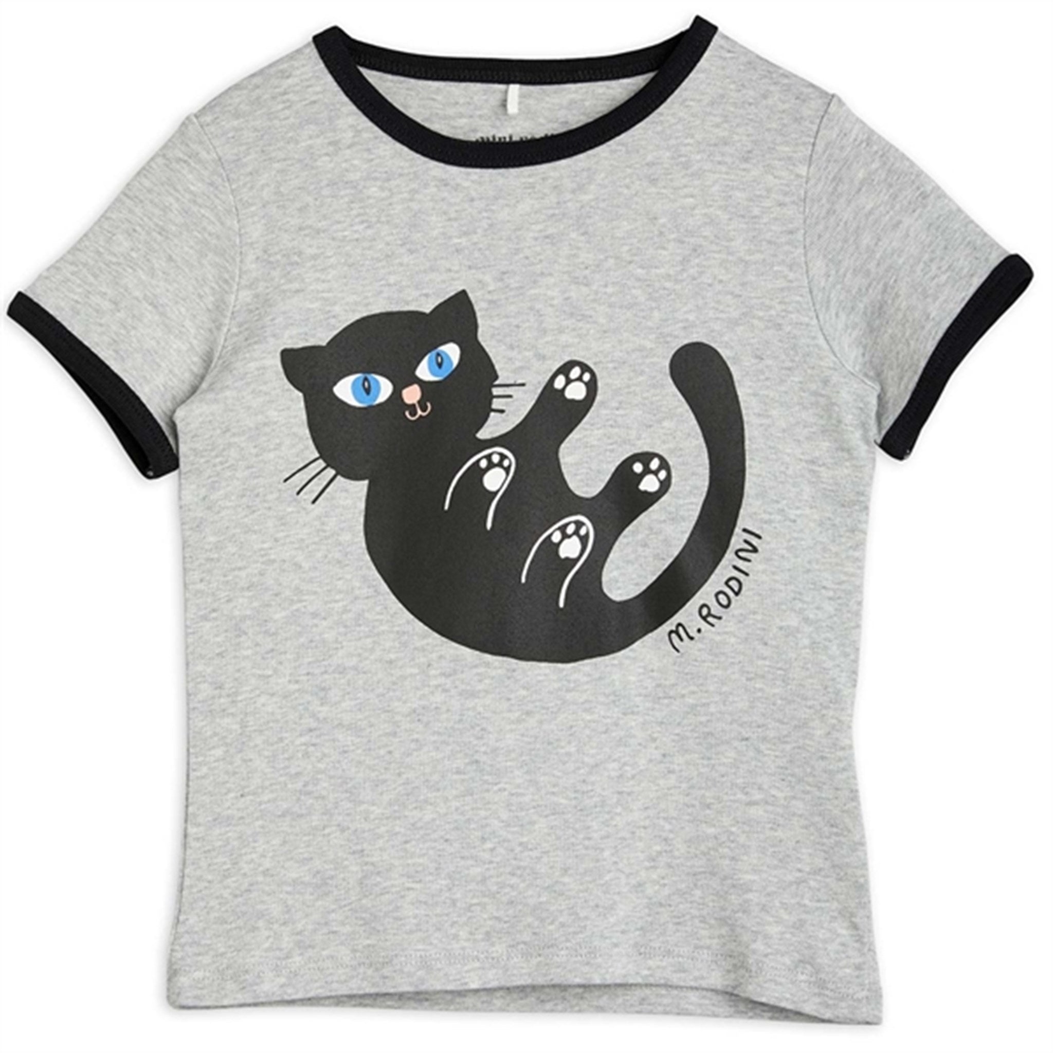 Mini Rodini Baby Cat Grey Melange T-shirt
