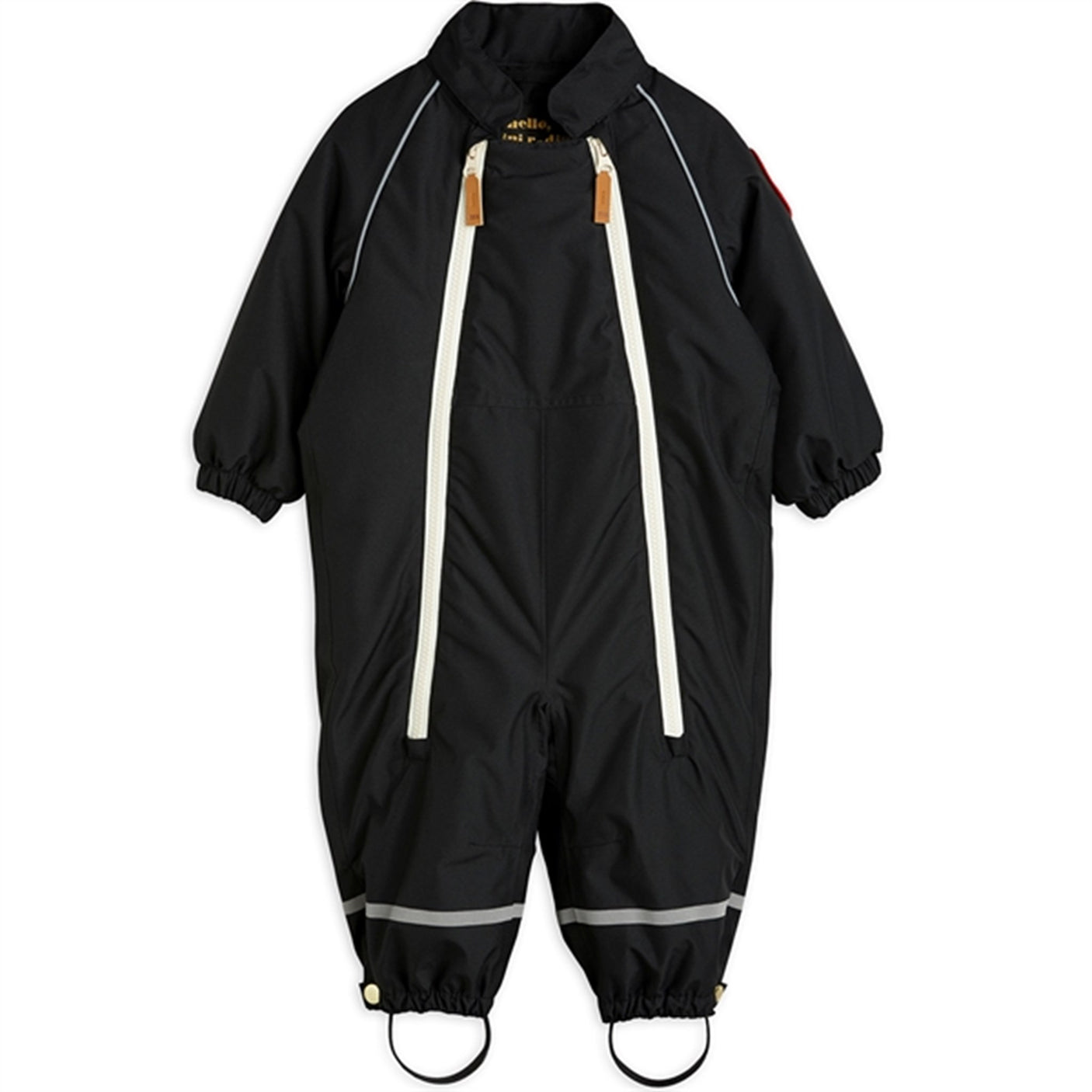Mini Rodini Alaska Panda Baby Overall Black
