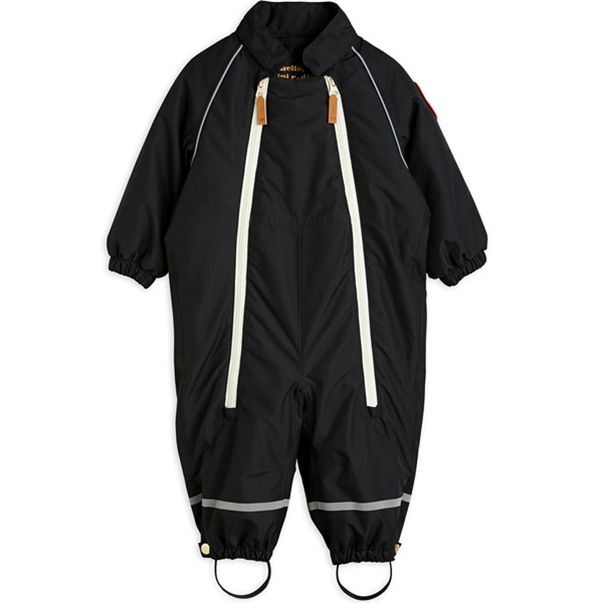 Mini Rodini Alaska Panda Baby Overall Black