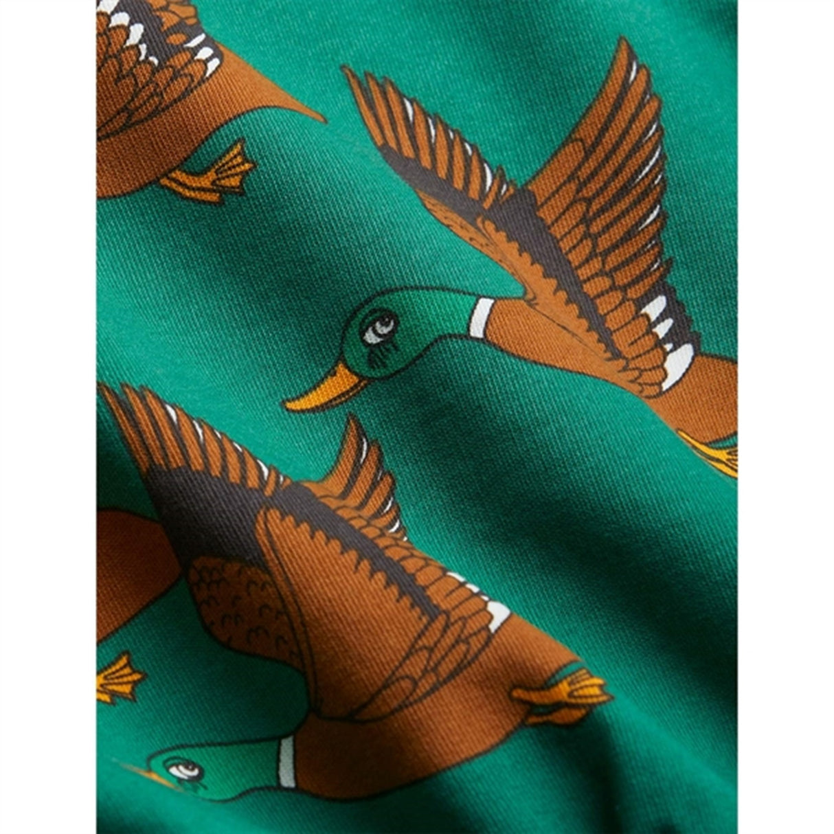 Mini Rodini Ducks Aop Halfzip Sweatshirt Green 4