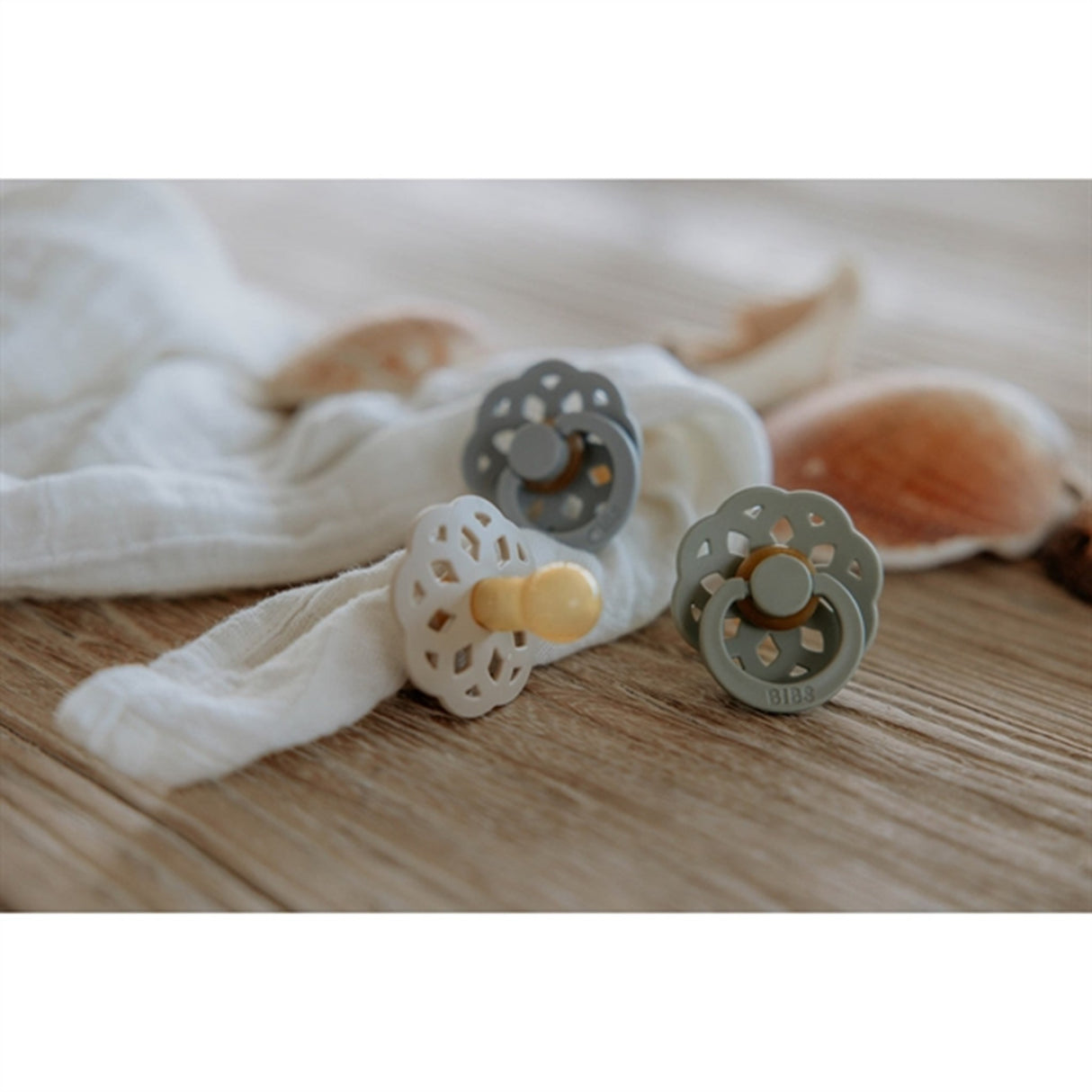 Bibs Boheme Latex Pacifier 2-pack Sage/Cloud
