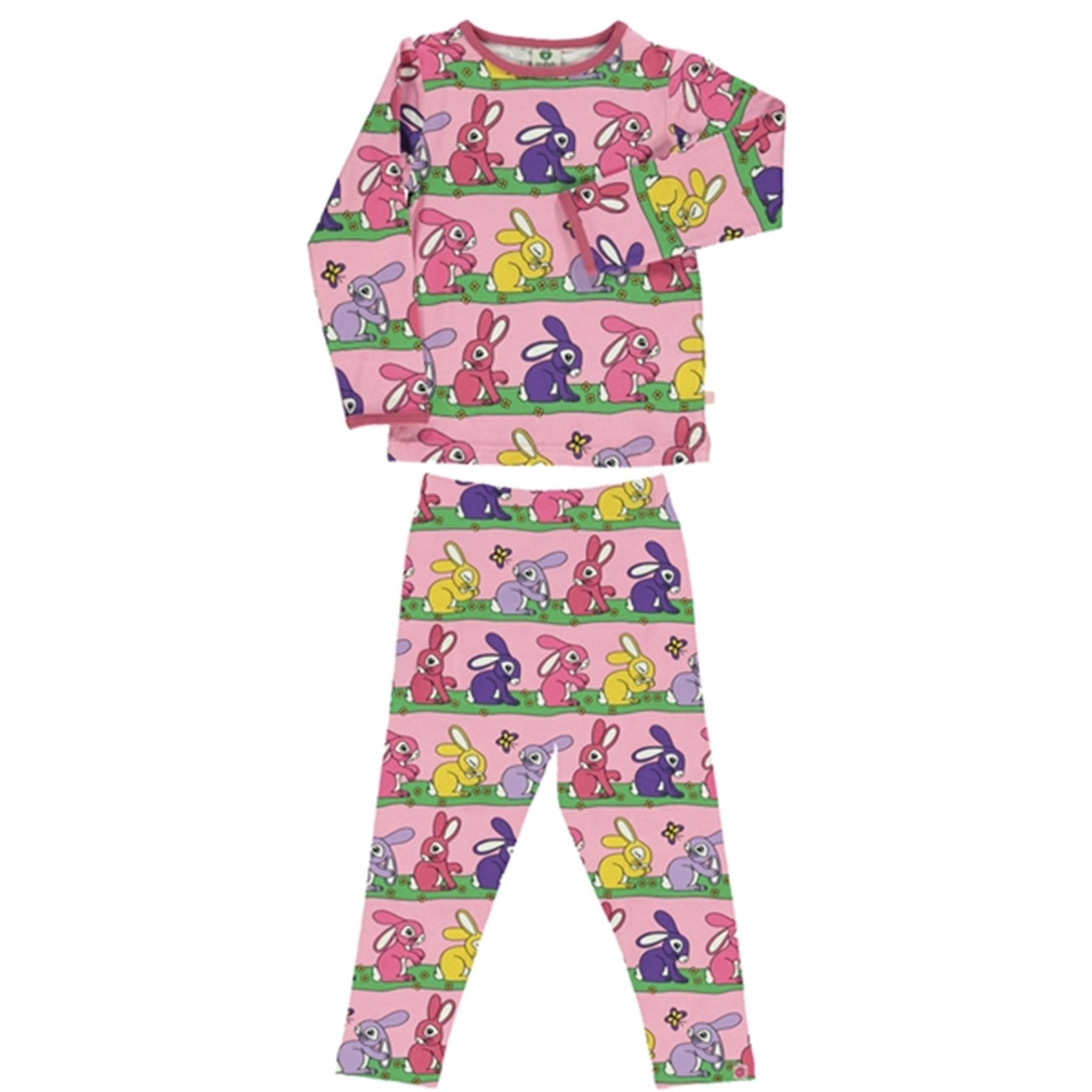 Småfolk Sea Pink Rabbit Shirt/Leggings Set