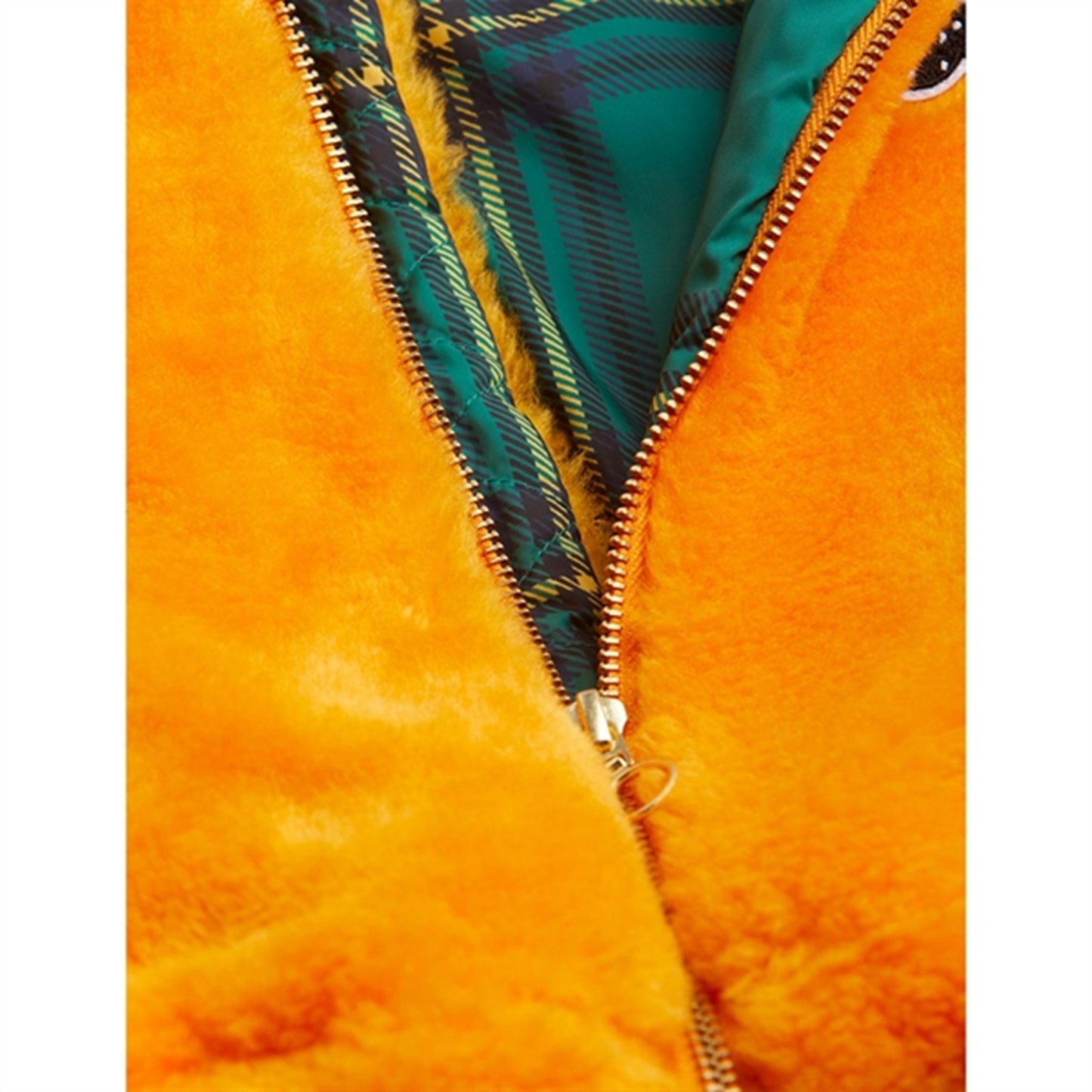 Mini Rodini Yellow Faux Fur Aviator Jacket