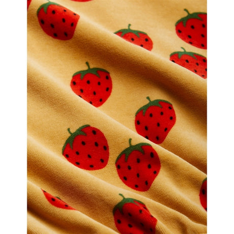 Mini Rodini Beige Strawberries Velour Aop Shorts