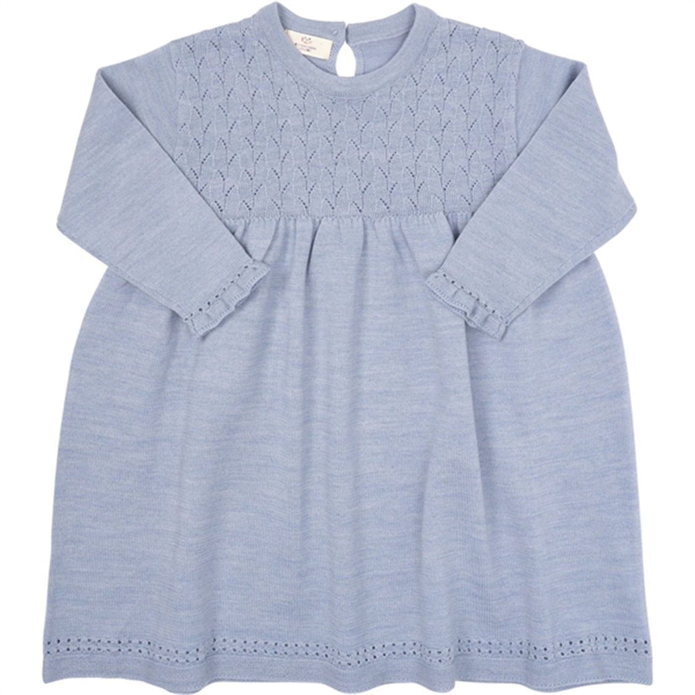 Copenhagen Colors Dusty Blue Merino Blouse Pointelle