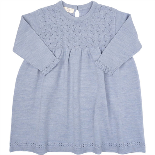 Copenhagen Colors Dusty Blue Merino Blouse Pointelle