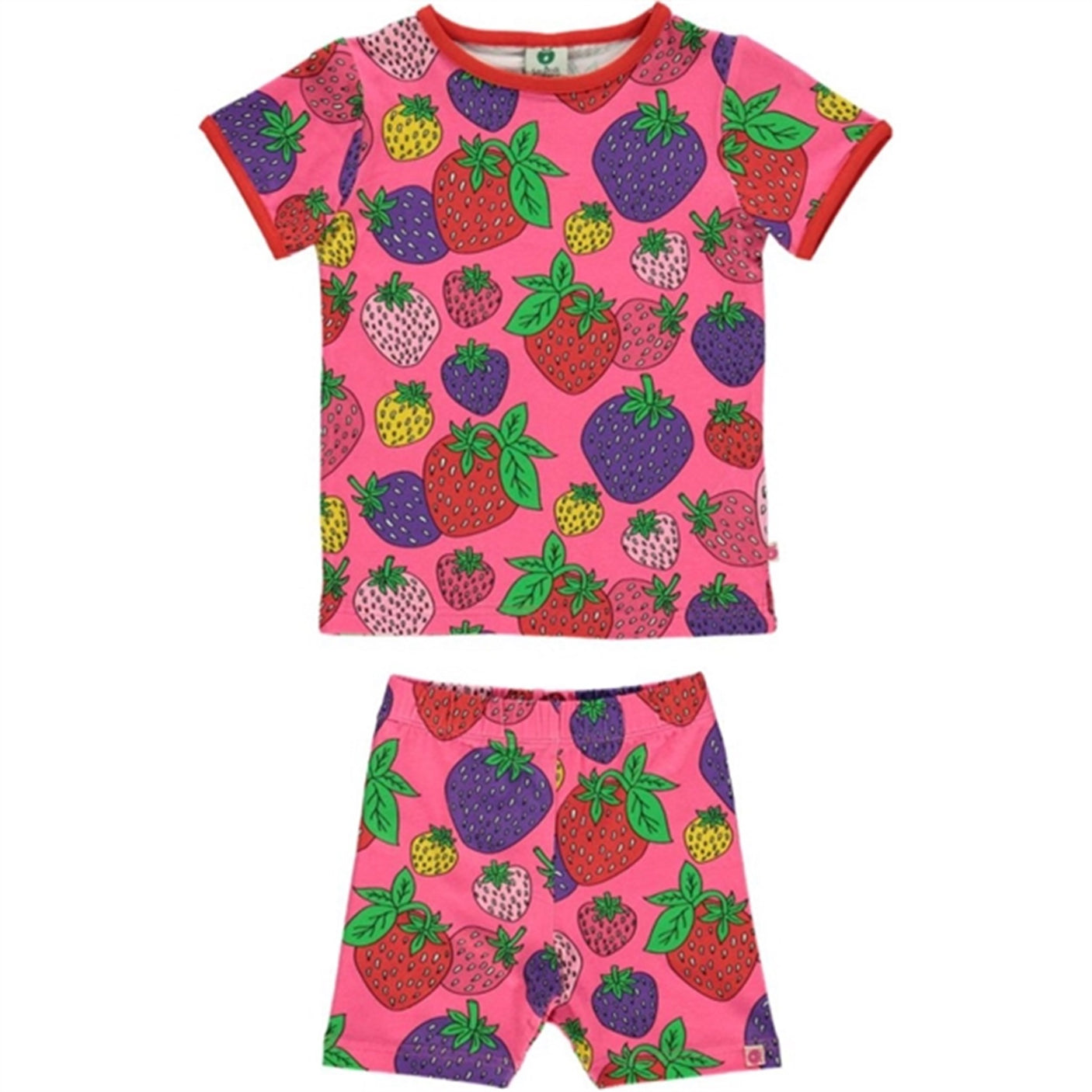 Småfolk Pink Strawberry T-shirt & Shorts Set