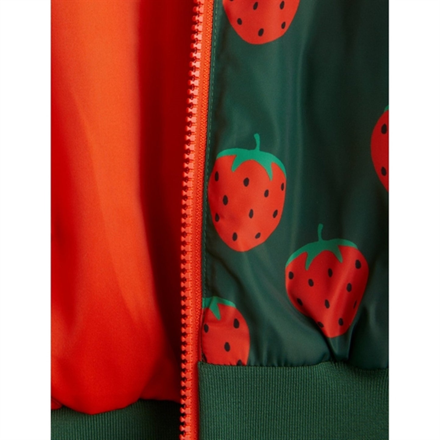 Mini Rodini Strawberries Aop Woven Baseball Jacket Green