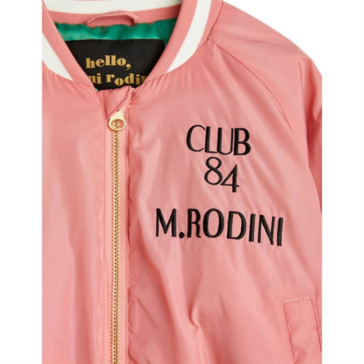 Mini Rodini Pigeons Woven Baseball Jacket Pink