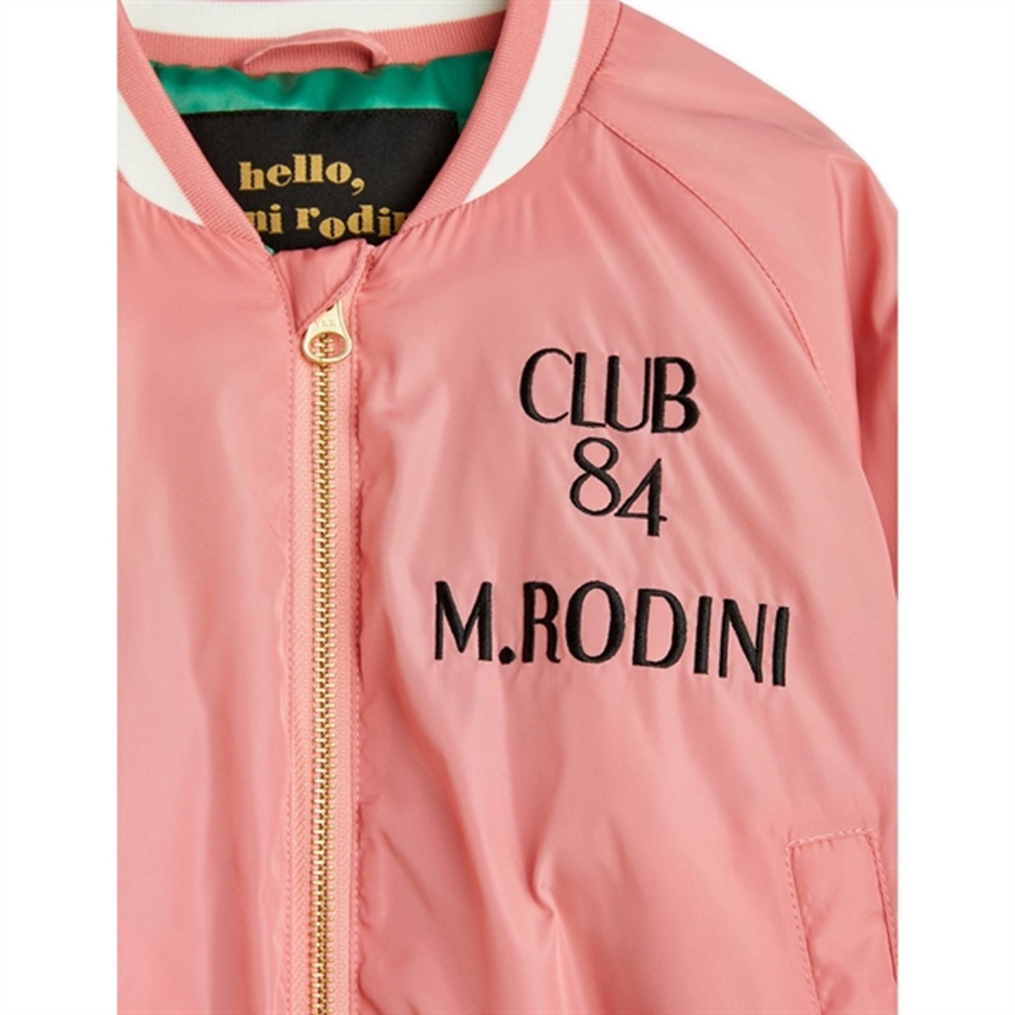Mini Rodini Pigeons Woven Baseball Jacket Pink