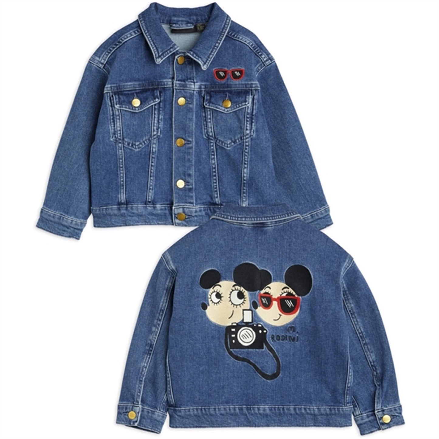 Mini Rodini Ritzratz Emb Denim Jacket Blue