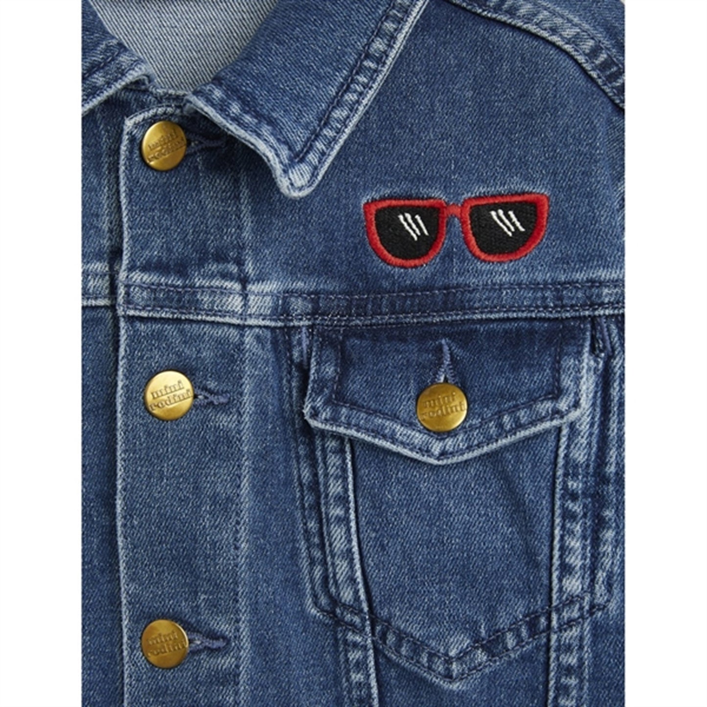 Mini Rodini Ritzratz Emb Denim Jacket Blue