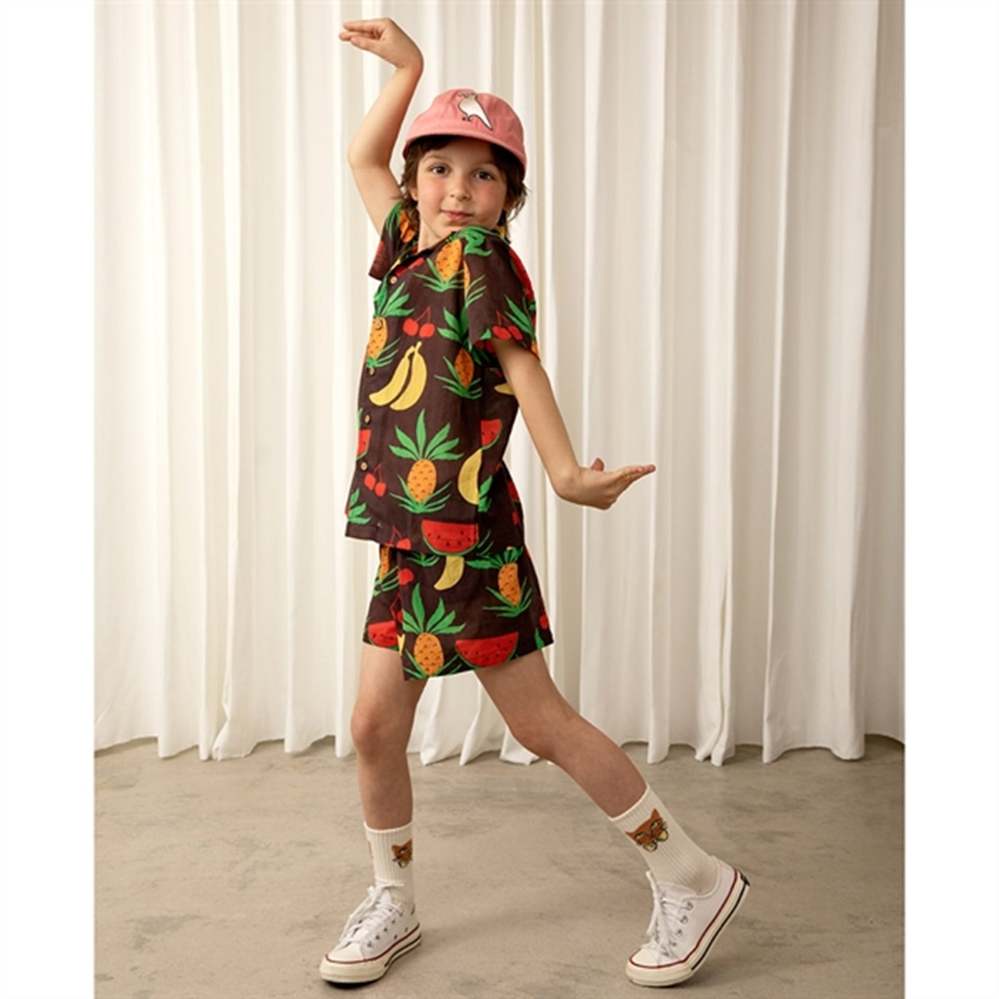 Mini Rodini Fruits Aop Woven Shorts Brown