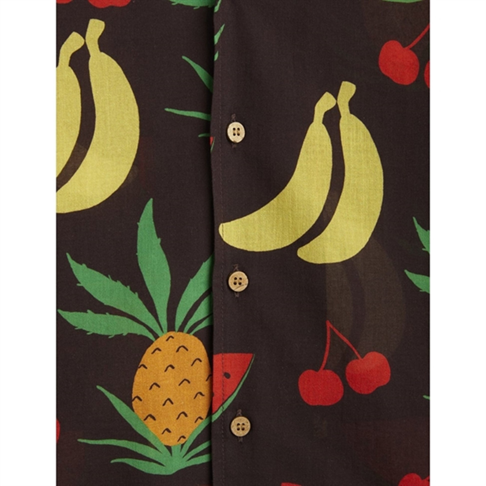 Mini Rodini Fruits Aop Woven SS Shirt Brown