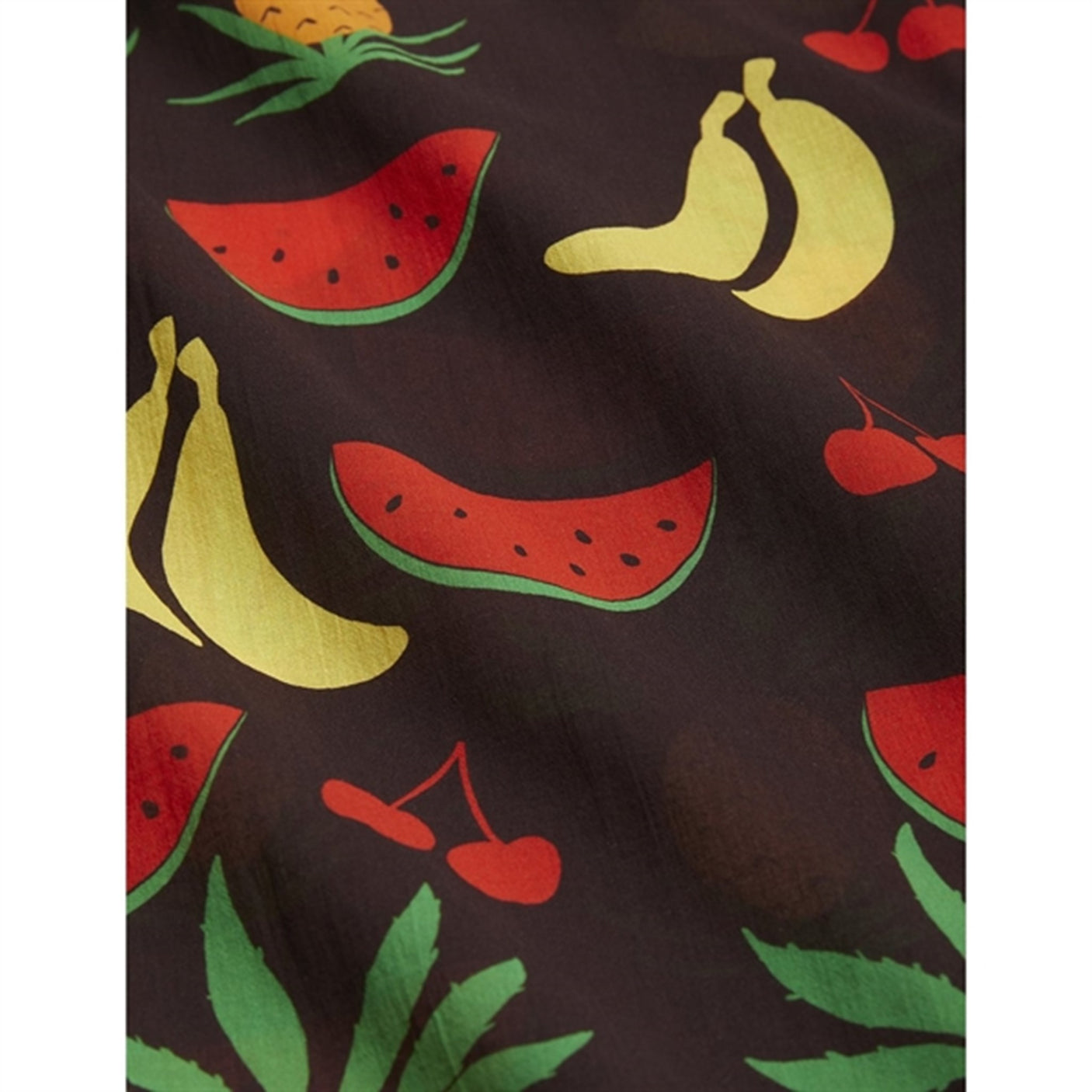 Mini Rodini Fruits Aop Woven SS Shirt Brown