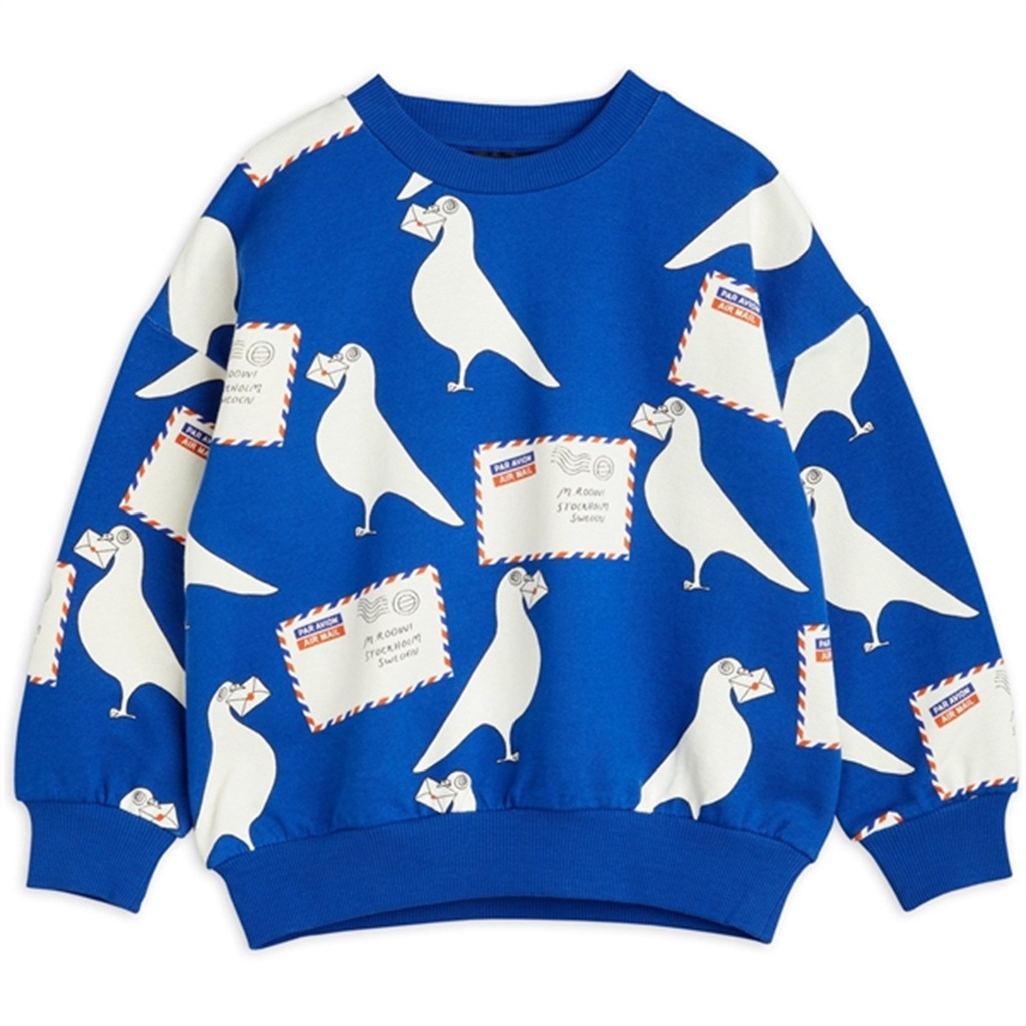 Mini Rodini Pigeons Aop Sweatshirt Blue
