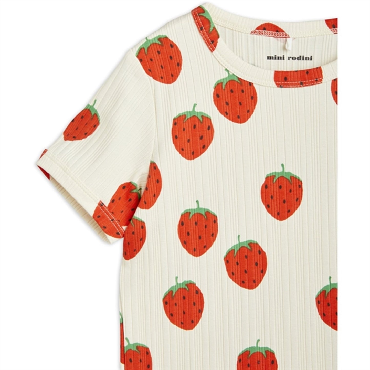 Mini Rodini Strawberries Aop T-shirt Offwhite