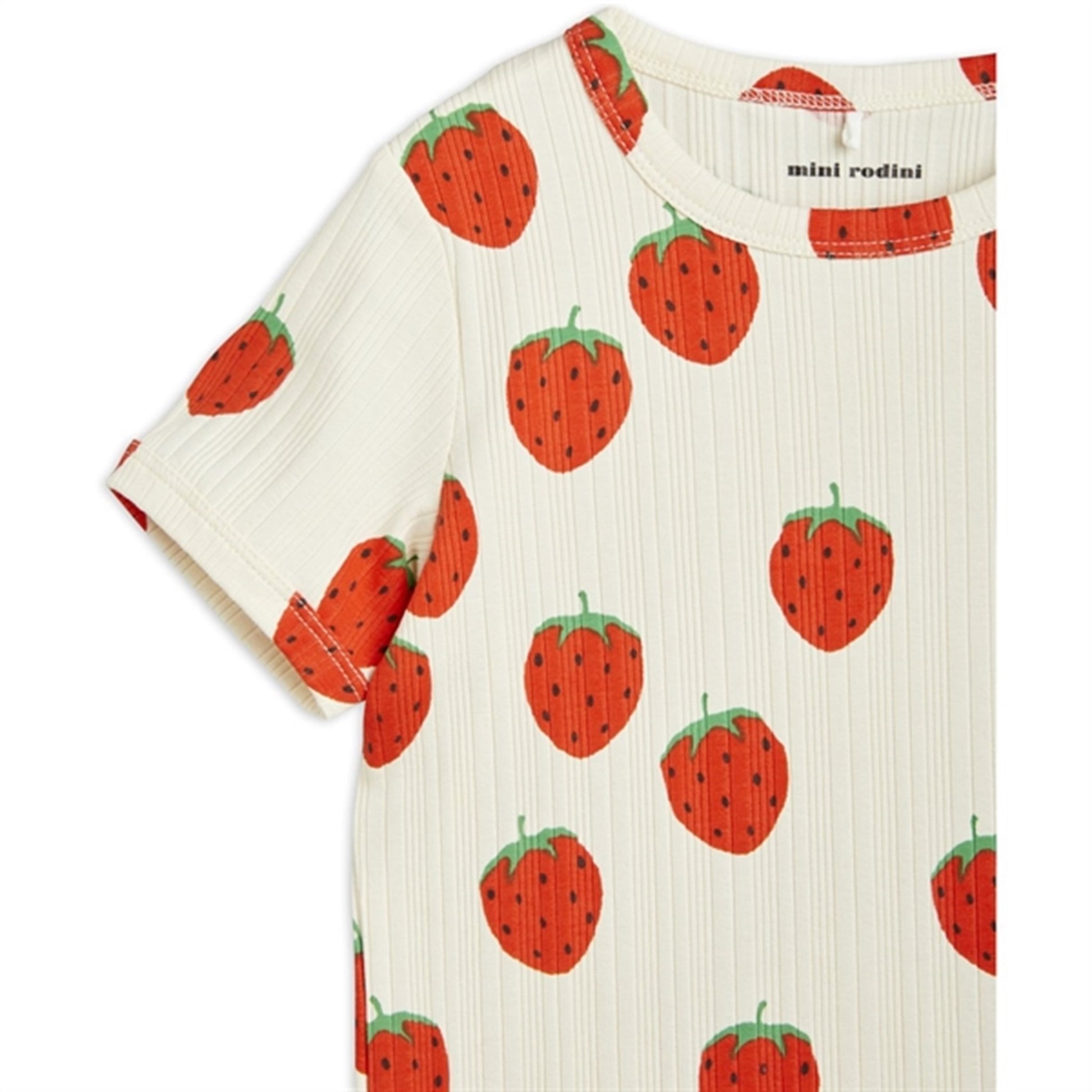 Mini Rodini Strawberries Aop T-shirt Offwhite